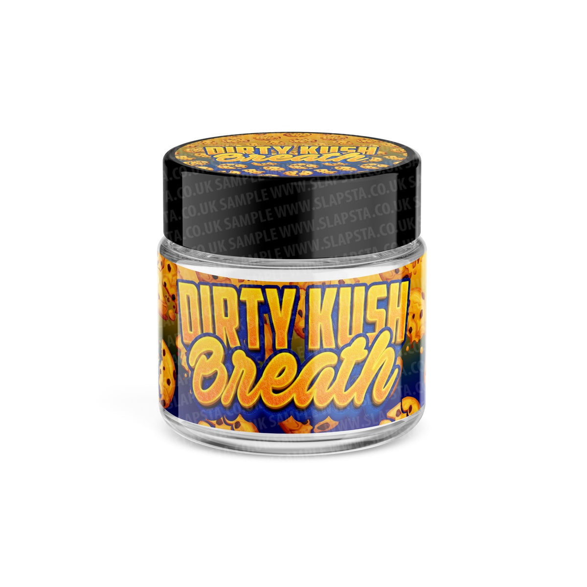 Dirty Kush Breath Glass Jars Pre-Labeled - SLAPSTA