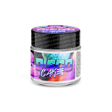 Disco Cake Glass Jars Pre - Labeled - 3.5grams (1/8oz)