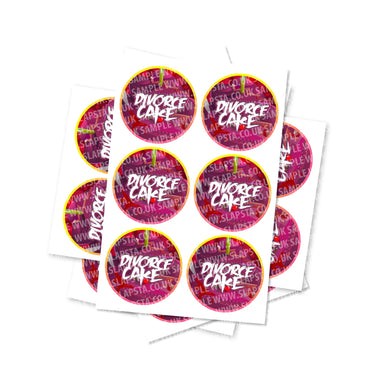 Divorce Cake Circular Stickers - 2.5cm