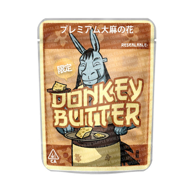 Donkey Butter Mylar Pouches Pre - Labeled - 3.5g (1/8oz)