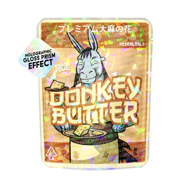 Donkey Butter SFX Mylar Pouches Pre - Labeled - 3.5g (1/8oz)