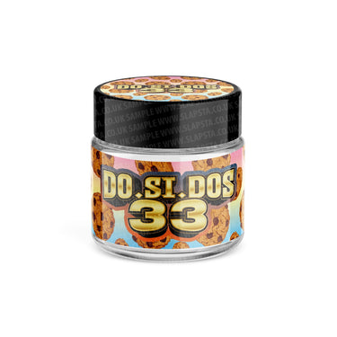 Dosidos 33 Glass Jars Pre - Labeled - 3.5grams (1/8oz)