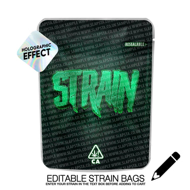 Editable Strain Bag SFX Mylar Pouches Pre - Labeled - 3.5g (1/8oz)