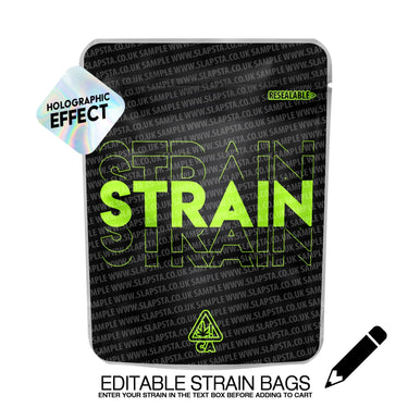 Editable Strain Bag SFX Mylar Pouches Pre - Labeled - 3.5g (1/8oz)
