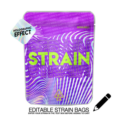 Editable Strain Bag SFX Mylar Pouches Pre - Labeled - 3.5g (1/8oz)