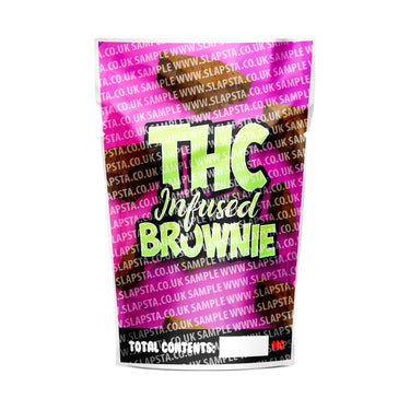 EMPTY Edible THC infused Brownie Mylar Pouches Pre-Labeled - 3.5g (1/8oz) / No / 16pcs