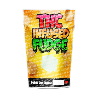 EMPTY Edible THC Infused Fudge Mylar Pouches Pre - Labeled - 3.5g (1/8oz)