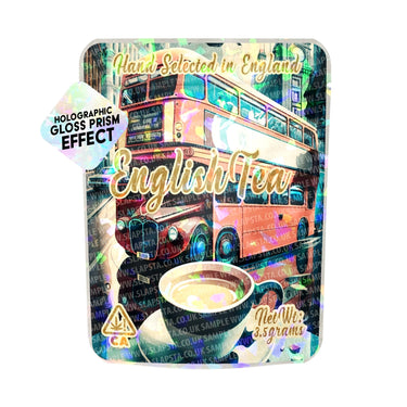 English Tea SFX Mylar Pouches Pre - Labeled - 3.5g (1/8oz)