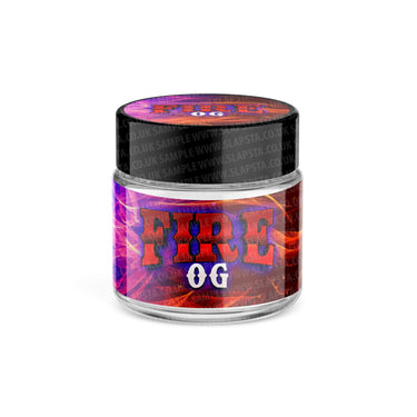 Fire OG Glass Jars Pre - Labeled - 3.5grams (1/8oz)