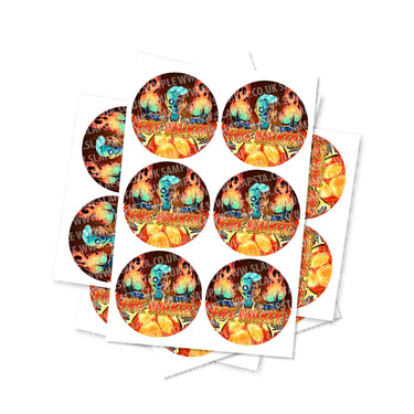 Fire Walker Circular Stickers - 2.5cm