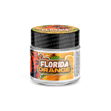 Florida Orange Glass Jars Pre - Labeled - 3.5grams (1/8oz)