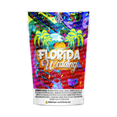 Florida Wedding Mylar Pouches Pre-Labeled - 3.5g (1/8oz) / No / 16pcs