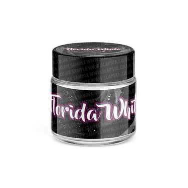 Florida White Glass Jars Pre - Labeled - 3.5grams (1/8oz)