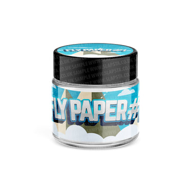 Fly Paper Glass Jars Pre - Labeled - 3.5grams (1/8oz)