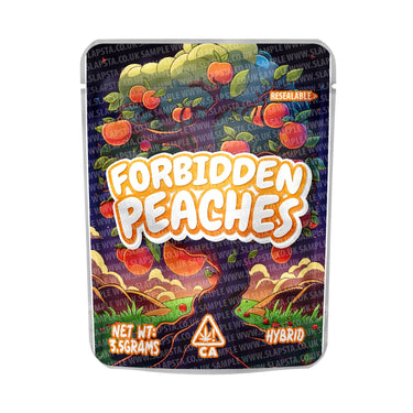 Forbidden Peaches Mylar Pouches Pre - Labeled - 3.5g (1/8oz)