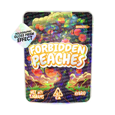 Forbidden Peaches SFX Mylar Pouches Pre - Labeled - 3.5g (1/8oz)