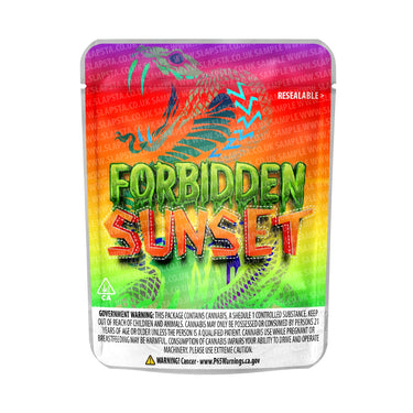 Forbidden Sunset Mylar Pouches Pre-Labeled - 3.5g (1/8oz) / No / 16pcs