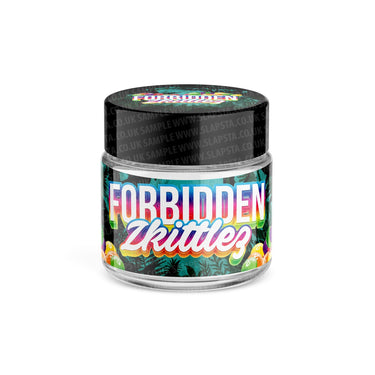 Forbidden Zkittlez Glass Jars Pre - Labeled - 3.5grams (1/8oz)