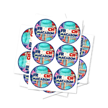 French Macaron Circular Stickers - 2.5cm