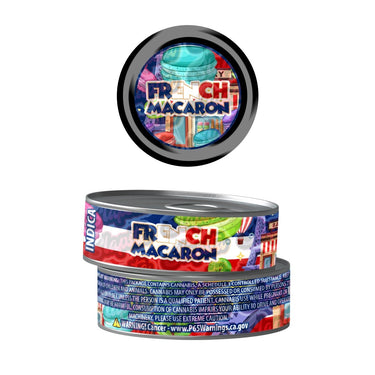 French Macaron Pre - Labeled 3.5g Self - Seal Tins - 60pcs