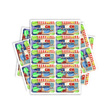 French Macaron Rectangle / Pre-Roll Labels - Pre-Roll (10.16cm x 6.7cm) / 10