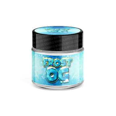 Frost OG Glass Jars Pre - Labeled - 3.5grams (1/8oz)
