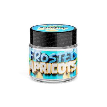 Frosted Apricots Glass Jars Pre - Labeled - 3.5grams (1/8oz)