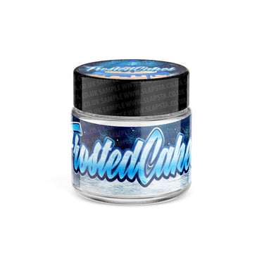 Frosted Cakes Glass Jars Pre - Labeled - 3.5grams (1/8oz)