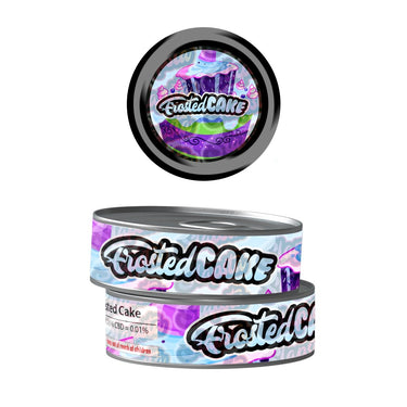 Frosted Cakes Pre - Labeled 3.5g Self - Seal Tins - 60pcs