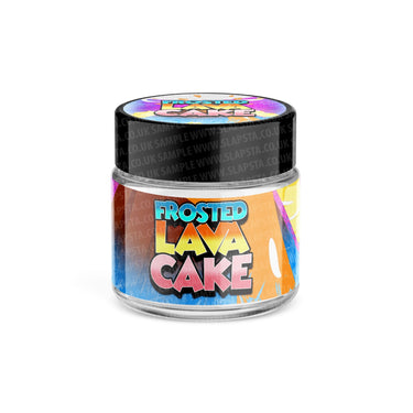 Frosted Lava Cake Glass Jars Pre - Labeled - 3.5grams (1/8oz)
