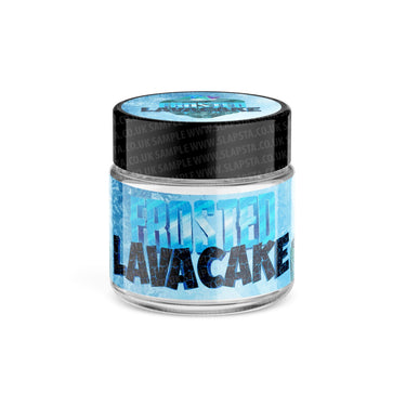 Frosted Lava Cake Glass Jars Pre - Labeled - 3.5grams (1/8oz)