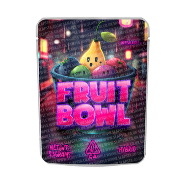 Fruit Bowl Mylar Pouches Pre - Labeled - 3.5g (1/8oz)