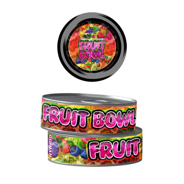 Fruit Bowl Pre - Labeled 3.5g Self - Seal Tins - 60pcs