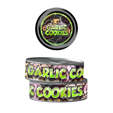 Garlic Cookies Pre - Labeled 3.5g Self - Seal Tins - 60pcs