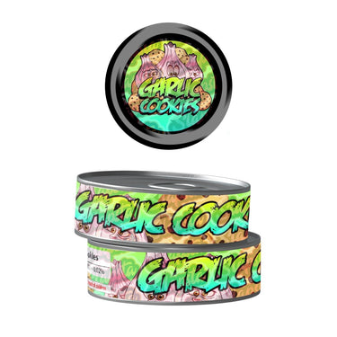 Garlic Cookies Pre - Labeled 3.5g Self - Seal Tins - 60pcs