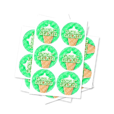 Garlic Gelato Circular Stickers - 2.5cm