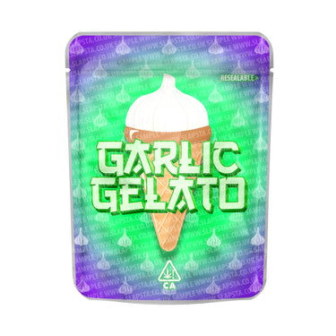 Garlic Gelato Mylar Pouches Pre - Labeled - 3.5g (1/8oz)