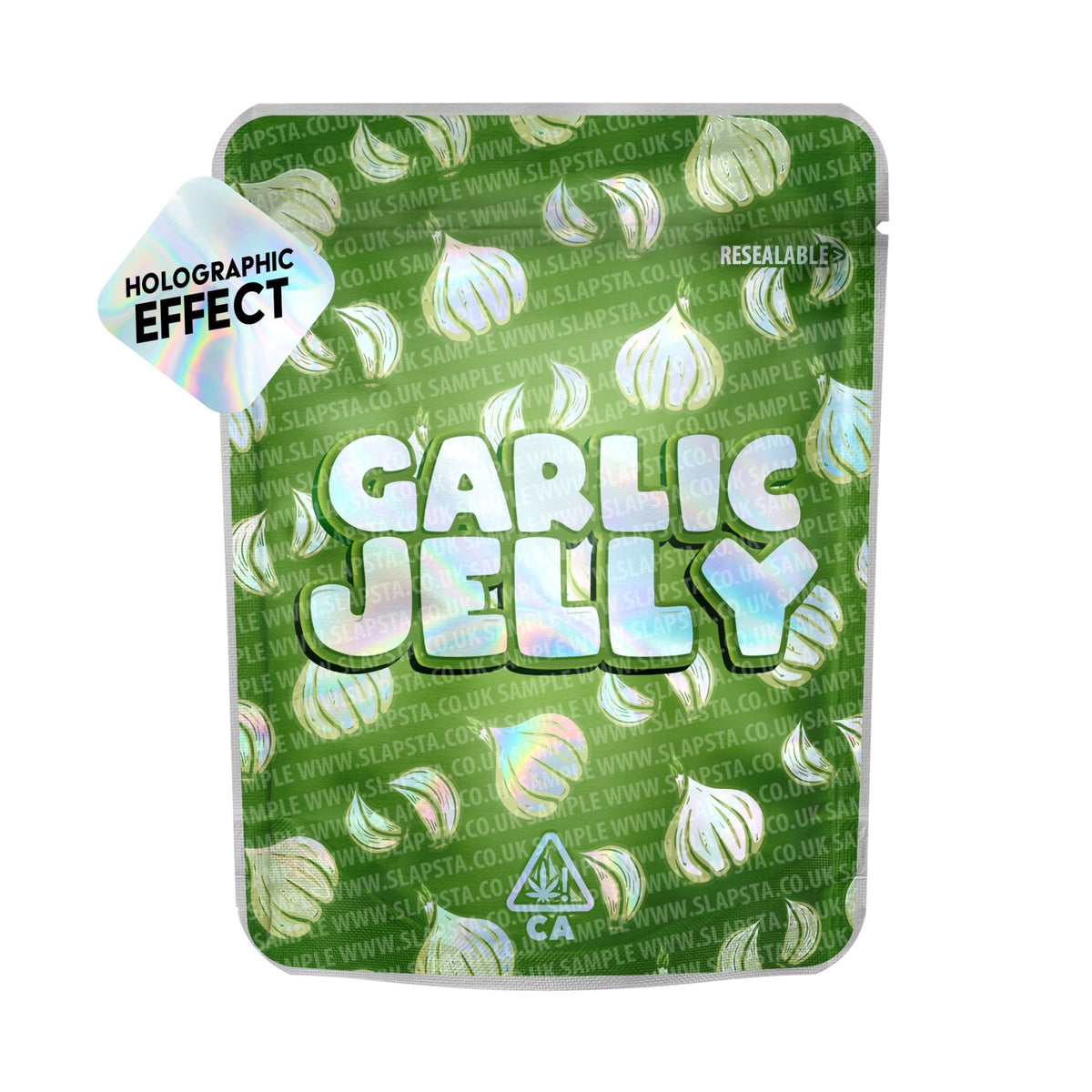 Garlic Jelly Holographic Prism Mylar Bags SLAPSTA