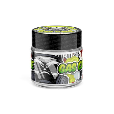 Gas Cake Glass Jars Pre - Labeled - 3.5grams (1/8oz)