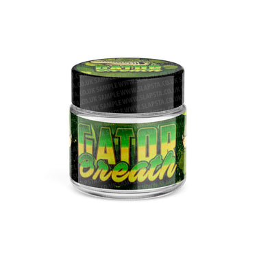 Gator Breath Glass Jars Pre - Labeled - 3.5grams (1/8oz)