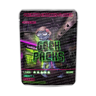 Geek Packs Mylar Pouches Pre - Labeled - 3.5g (1/8oz)