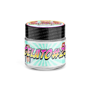 Gelato 25 Glass Jars Pre - Labeled - 3.5grams (1/8oz)