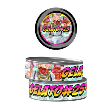 Gelato 25 Pre - Labeled 3.5g Self - Seal Tins - 60pcs