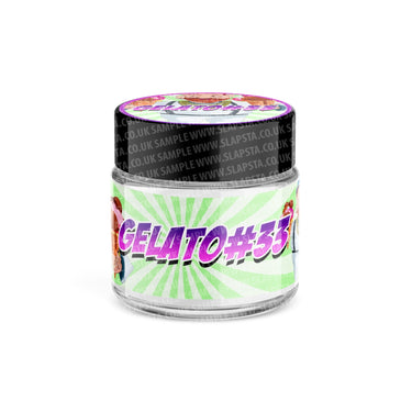 Gelato 33 Glass Jars Pre - Labeled - 3.5grams (1/8oz)