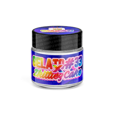 Gelato 33 X Zkittlez Cake Glass Jars Pre - Labeled - 3.5grams (1/8oz)