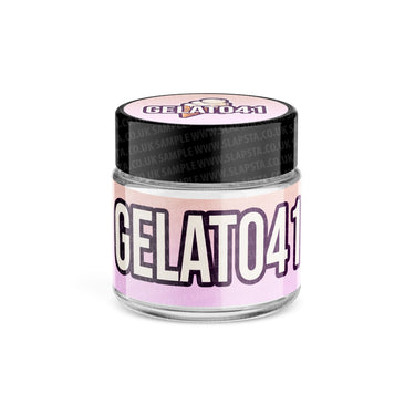 Gelato 41 Glass Jars Pre - Labeled - 3.5grams (1/8oz)