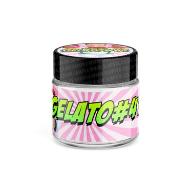 Gelato 41 Glass Jars Pre - Labeled - 3.5grams (1/8oz)