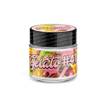 Gelato 41 Glass Jars Pre - Labeled - 3.5grams (1/8oz)