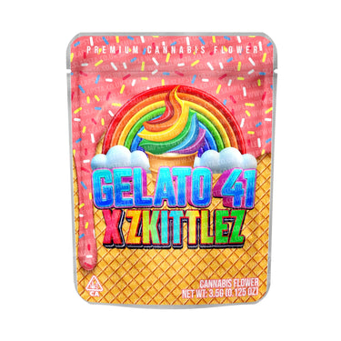 Gelato 41 X Zkittlez Mylar Pouches Pre - Labeled - 3.5g (1/8oz)