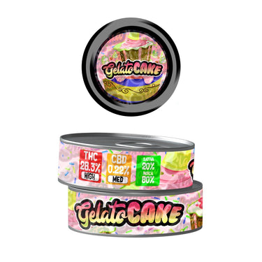 Gelato Cake Pre - Labeled 3.5g Self - Seal Tins - 60pcs